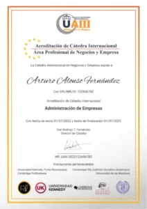 Cátedra Profesional Internacional Ejemplo